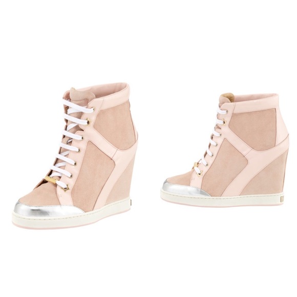 light pink wedge sneakers